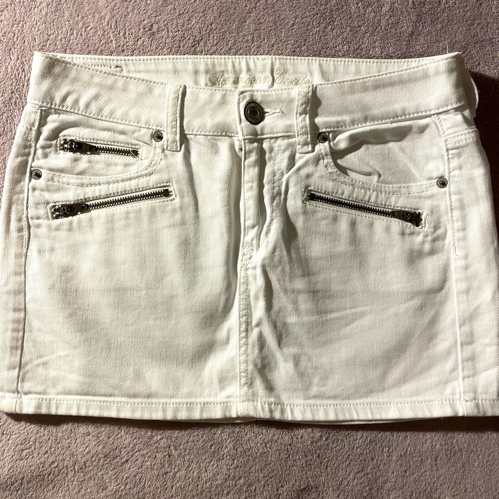 White mini skirt